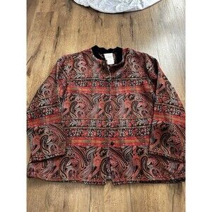 Coldwater Creek Woven Art-to-Wear Persian Floral Paisley Cultured Jacket 2X